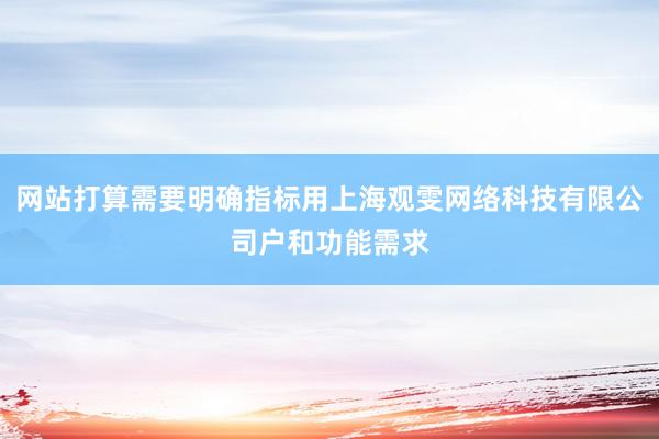 网站打算需要明确指标用上海观雯网络科技有限公司户和功能需求